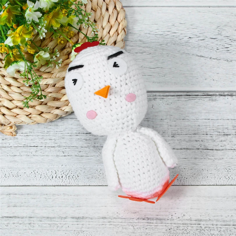 

Newborn Hat Boys Girls Baby Lovely Cock Knitted Cap Infant Warm Soft Crochet Hats + Chicken Doll Photography Prop Photo 0-3M A20