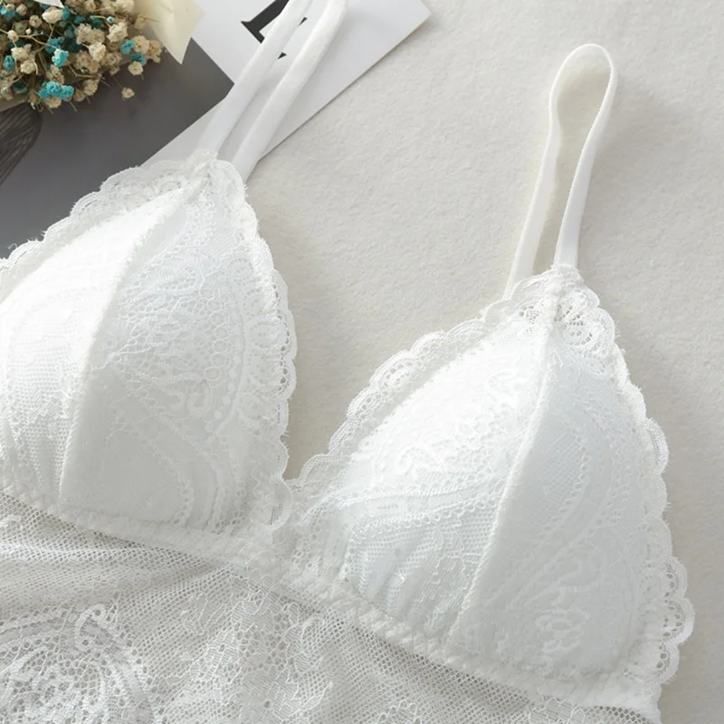

Lace Bralette Sexy Lingerie Underwear Female Deep V Bra Women Wireless Padded Seamless Bra Lace Thin Breathable Bras for Women