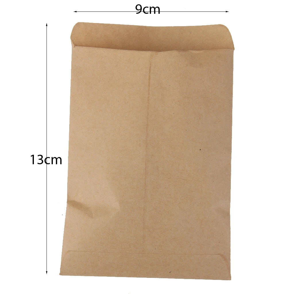 

Pack 100pcs Vintage Kraft Paper Adhesive Bags Hybrid Seed Corn Bag Sack