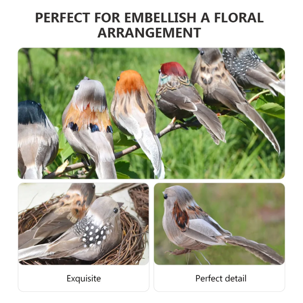 

Artificial Bird Ornament Bird Garden Home Decoration Colorful Fake Birds