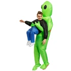 Зеленый Инопланетянин переноски костюм Человека Надувной Костюм смешной крупного плана костюм Косплэй для вечерние син-доставка