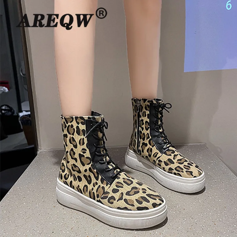 Осенне зимние ботинки женские новые Модные Повседневные высокие ботильоны из