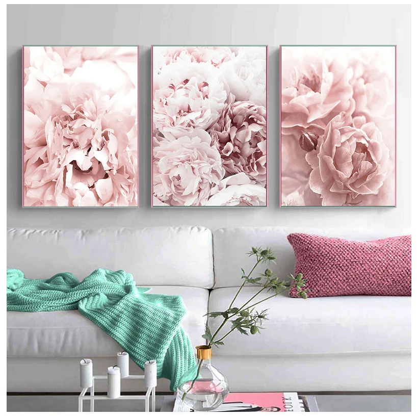 Постер с цветами пионы принты розы искусство на стене цветочное холст картина