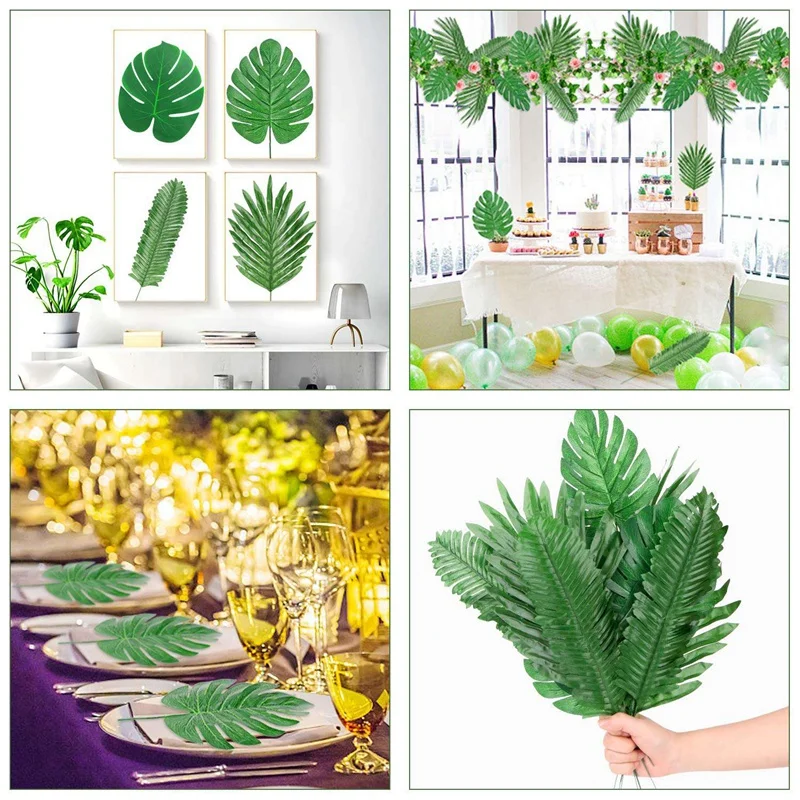 72 шт. 6 видов искусственных пальмовых листьев с искусственными листья монстеры