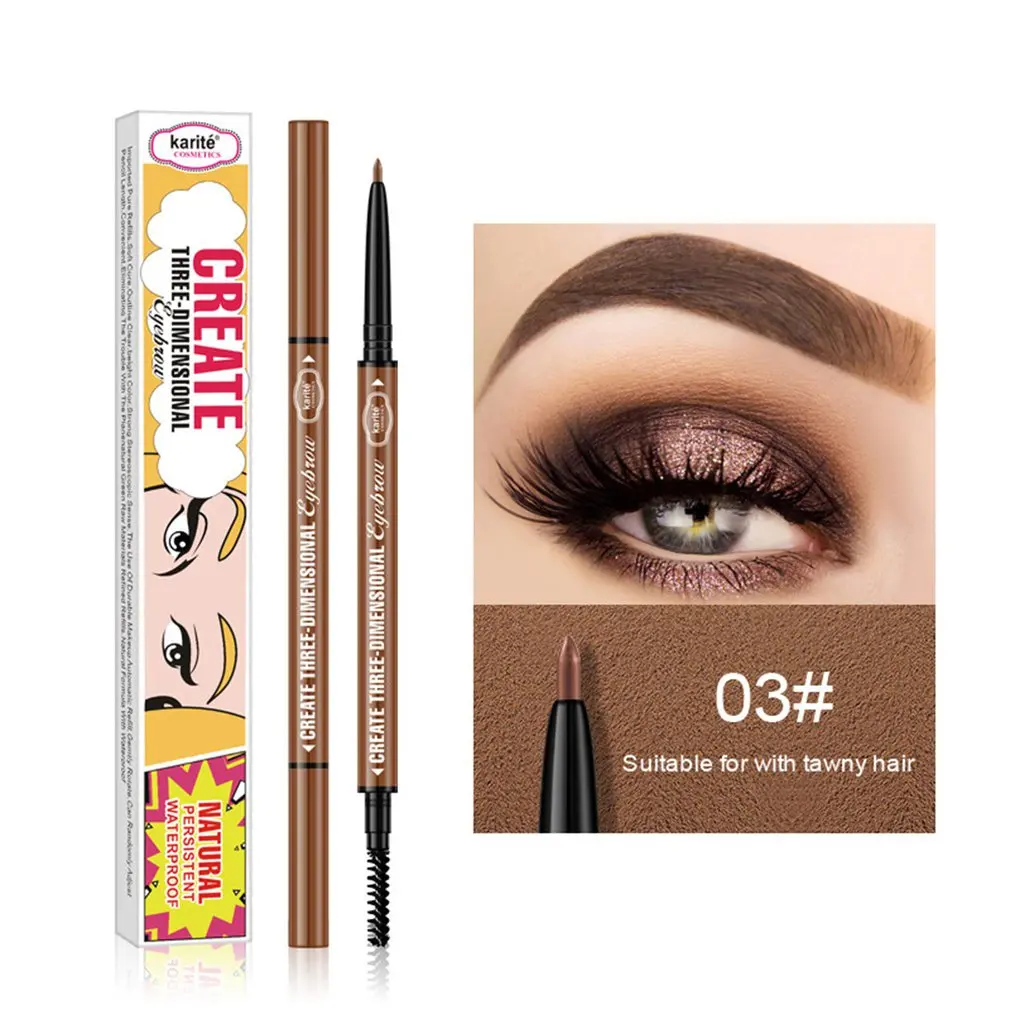 

Double-Ended Eyebrow Pencil Waterproof Sweatproof Eyebrow Tattoo Pencil Long Lasting No Blooming Natural Eye Brow Pencil
