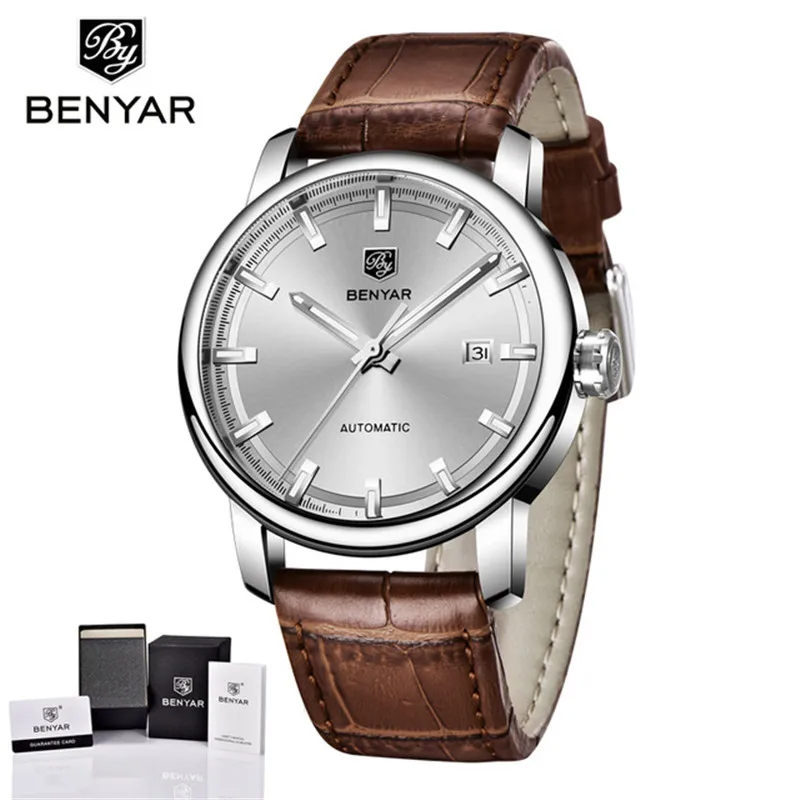 

2021 Benyar Design New Watch Men Luxury Fashion Waterproof Automatic Mechanical Watch Leisure Sports Leather Clock Montre Homme