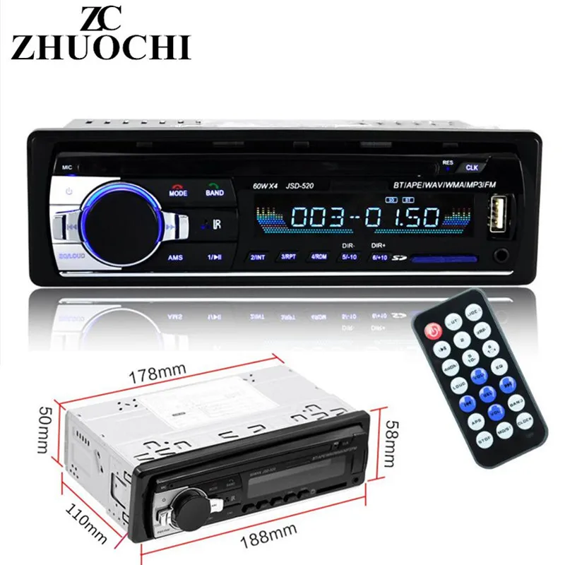 Автомагнитола 1 DIN 12 В FM-радио Bluetooth MP3 аудиоплеер сотовый телефон громкая связь