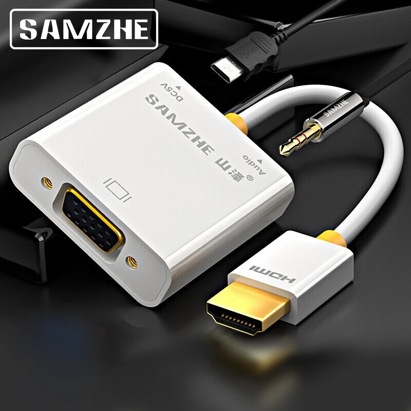 SAMZHE HDMI VGA Ада P тер конвертер 1080 Аудио and видео кабель с Питание аудио ou UT для