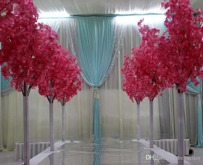 

1.5M 5feet Height white Artificial Cherry Blossom Tree Roman Column Road Leads For Wedding Mall Opened Props