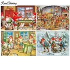 Алмазная 5D Вышивка сделай сам, картина из квадратных страз с мультяшным Санта-Клаусом, вышивка крестиком, Рождественский Снежный декор, F442