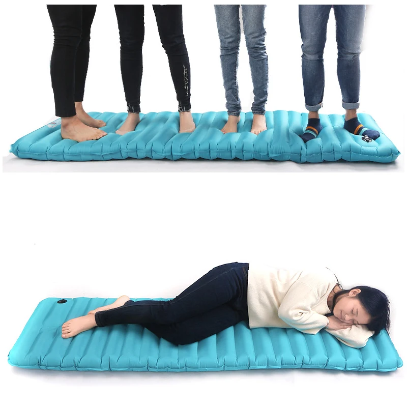 Camping Air Mattress Inflatable Bed for Outdoor Portable Foldable Sleeping Pad Adult Inflatable Mat for Picnic Lawn Games 240T