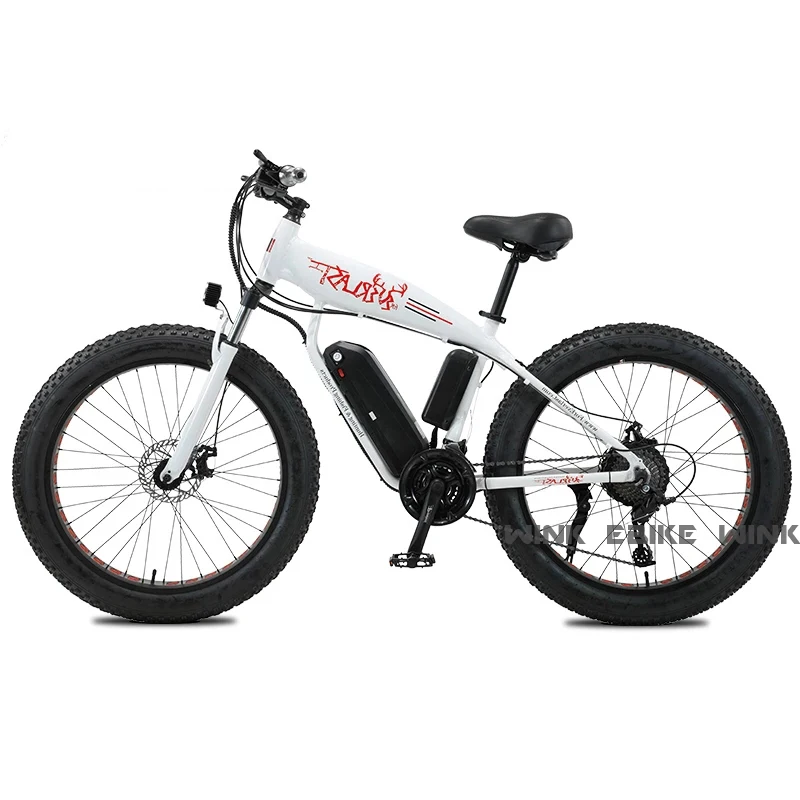 Günstig 48V 750W Elektrische Mountainbike 26 Zoll Fett Reifen E-Bike Strand Schnelle Geschwindigkeit Männer Der Sport Mountainbike 13Ah Batterie Electic Fahrrad