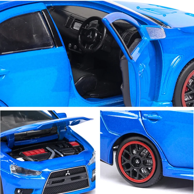 Модель 1/32 EVO модели автомобилей из сплава 6 дверей можно открыть Lancer Evolution LE