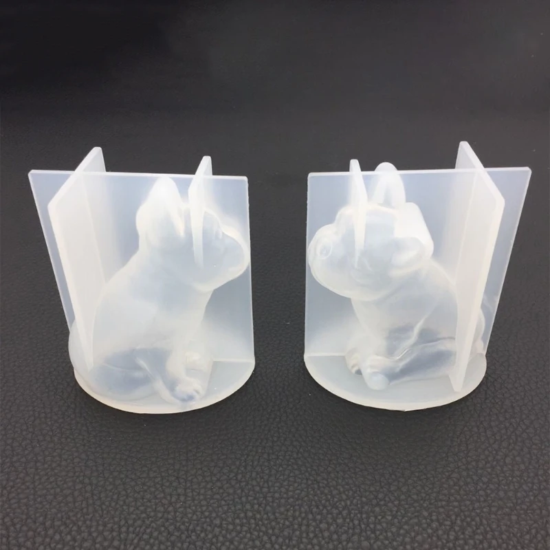 

Crystal Epoxy Resin Mold 3D French Bulldog Silicone Mould DIY Crafts Ornaments Car Decorations Casting Tool