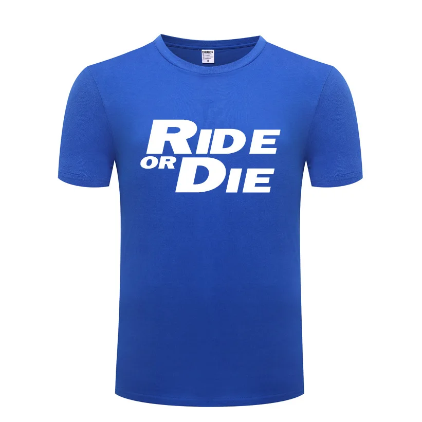 Новинка Мужская футболка Ride Or Die забавная хлопковая с коротким рукавом и круглым