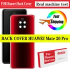 Замена заднего корпуса для Huawei Mate 20 Pro задняя крышка аккумуляторное стекло с наклейкой на объектив камеры