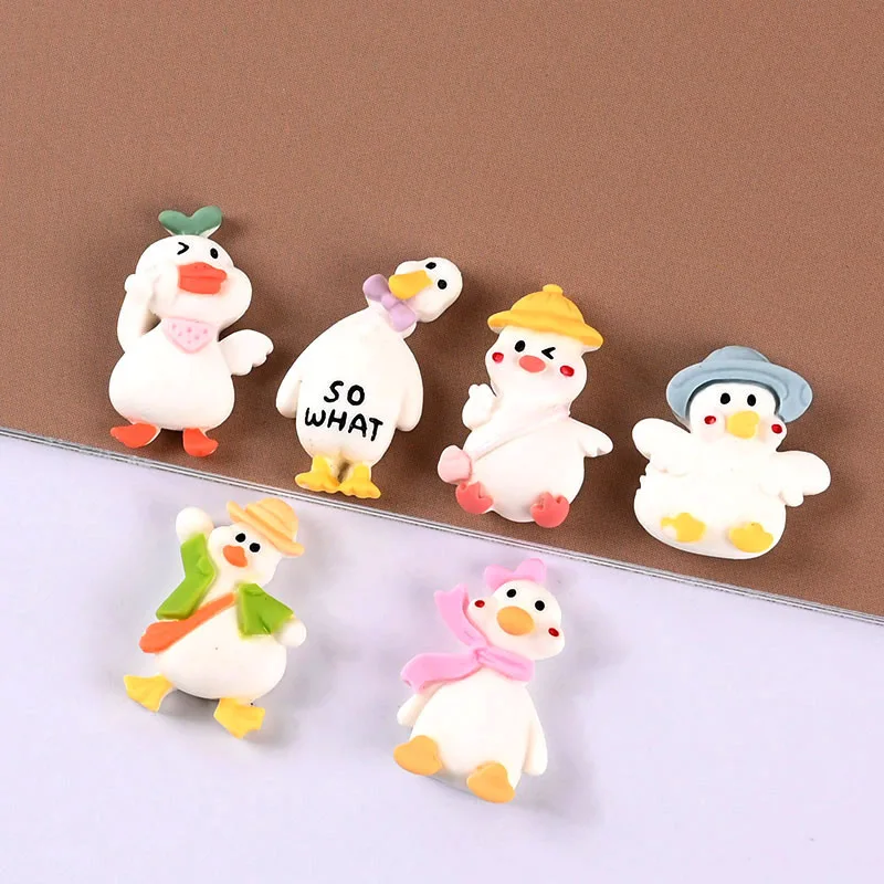 10 pcs resin cartoon kawaii duck phone case diy cute animal hair rope hairpin refrigerator storage box hand made accessories free global shipping