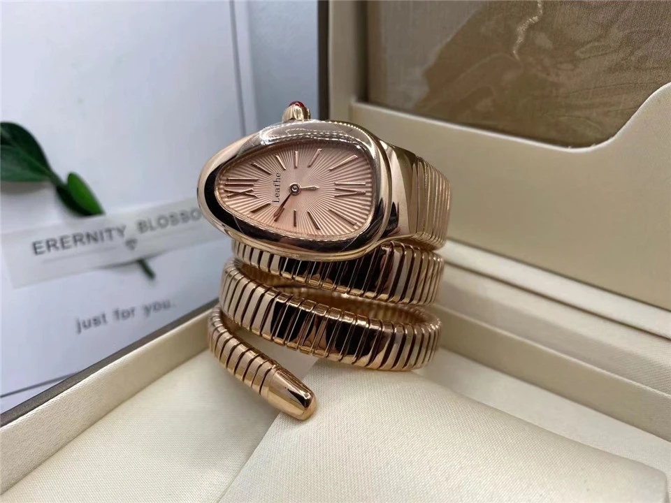 

Luxury Snake Bracelet Style Quartz Watch Stainless Steel Material Women's Watches