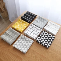 5pc geometric lattice imitation cotton and linen napkins square napkin kitchen home hotel cleaning tea towel restaurant supplies