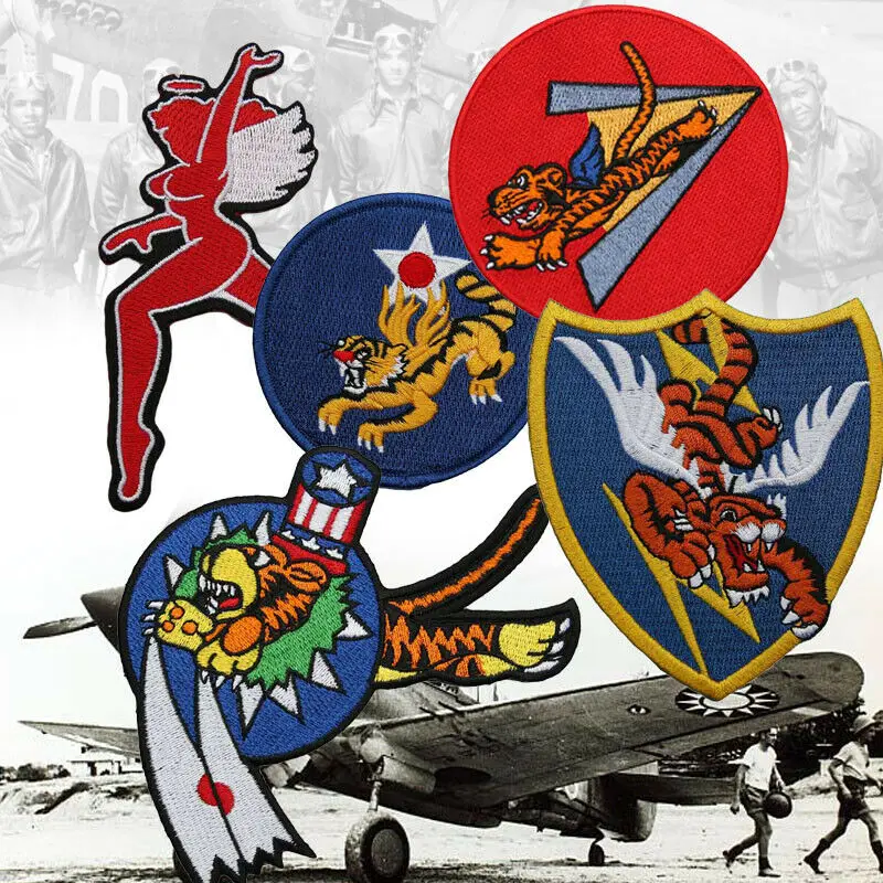 Tomwang201. Военная Вторая мировая война США Летающие тигры вышитая нашивка эмблема