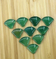 15pcsbatch natural stone green agates fan shaped stone natural turquoises material flat back cabochon jewelry making
