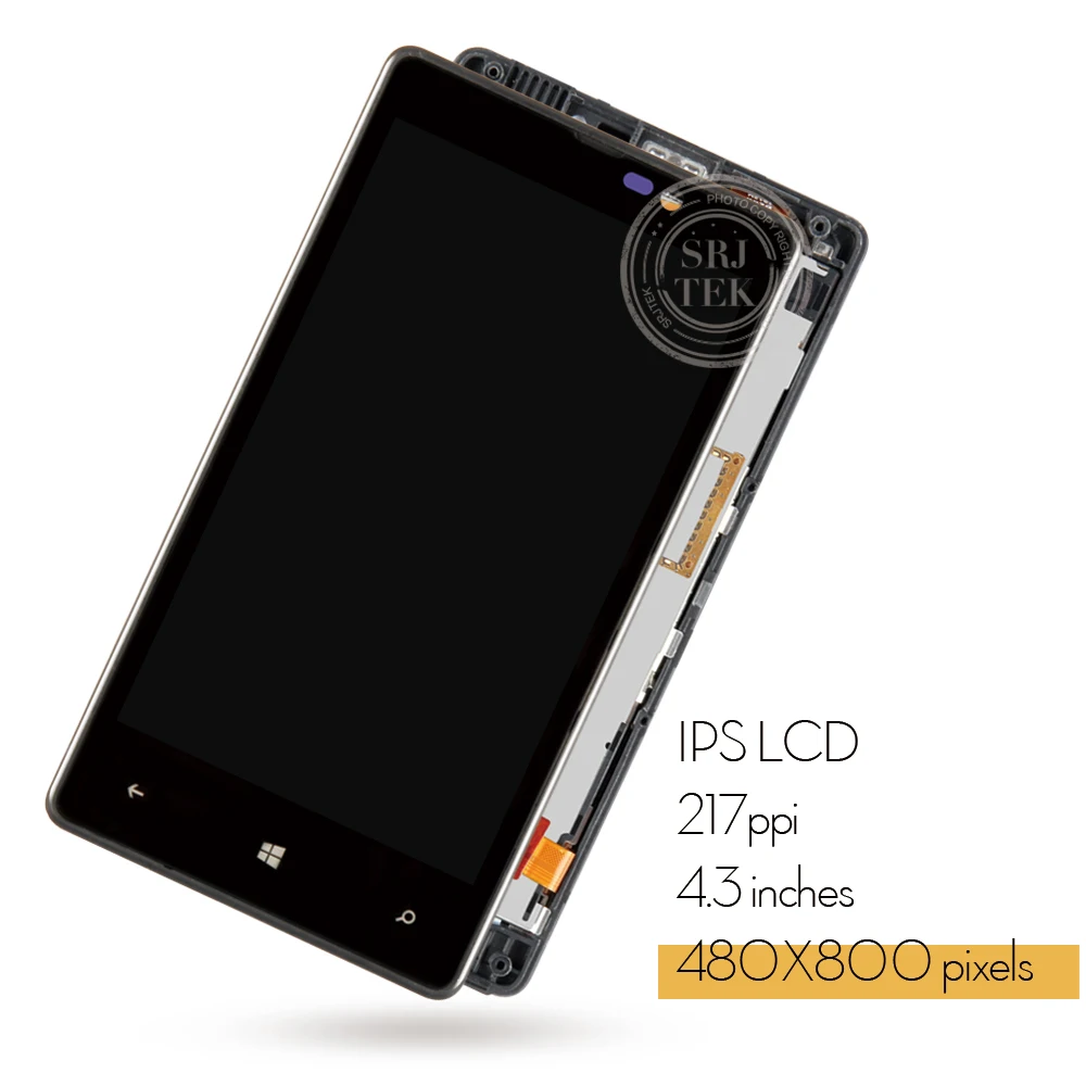 Srjtek 4 3 &quotЖК дисплей для Nokia Lumia 820 сенсорный экран с рамкой N820 дигитайзер стекло