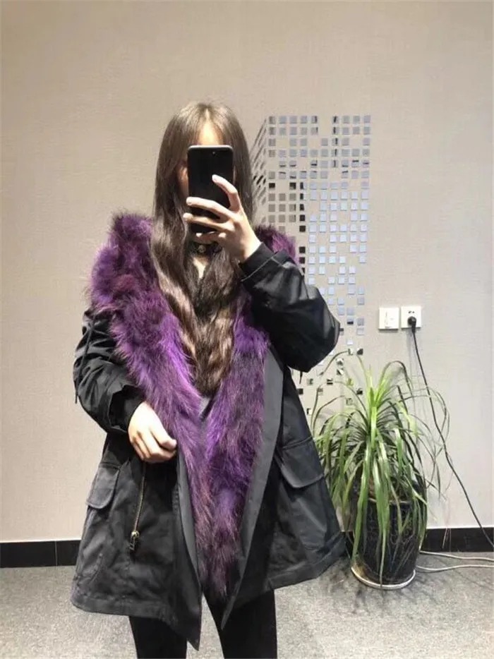 Зимние куртки, женское меховое пальто, натуральный Лисий мех, подкладка, капюшон, парка, средней длины, тонкая, утепленная верхняя одежда