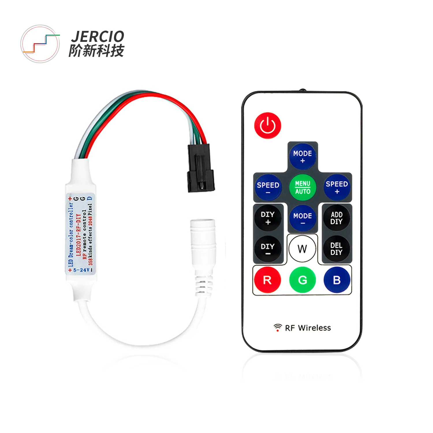 Jercio led RF 14keys WS2811/WS2812B/UCS1903/SK6812 DC5V 24V контроллер 358 виды эффект без Батарея|Контролеры