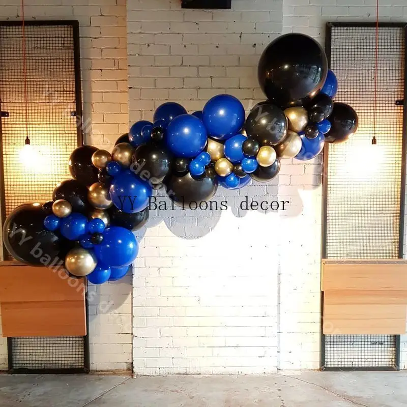 74 шт. Рождественский темно-синий металлик золотой латекс черный шар гирлянда