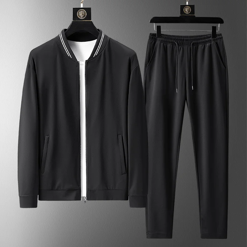 

Осенне-зимний мужской спортивный костюм, куртка с Бейсбольным воротником и штаны для отдыха, спортивная одежда для фитнеса и отдыха, мужской костюм