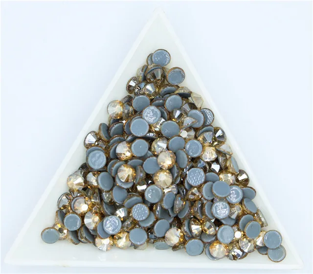 Высокое качество золотые стразы s SS6 SS30 горячей фиксации FlatBack Strass одежда Стразы