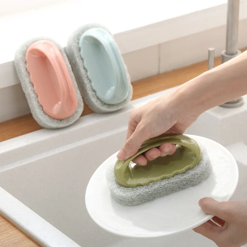 

Clean Brush Sponge Bathroom Handy Sponge Eraser Bath Brush Tiles Brush Wash Pot Accessories Kitchen Cleaning Brush 1PC