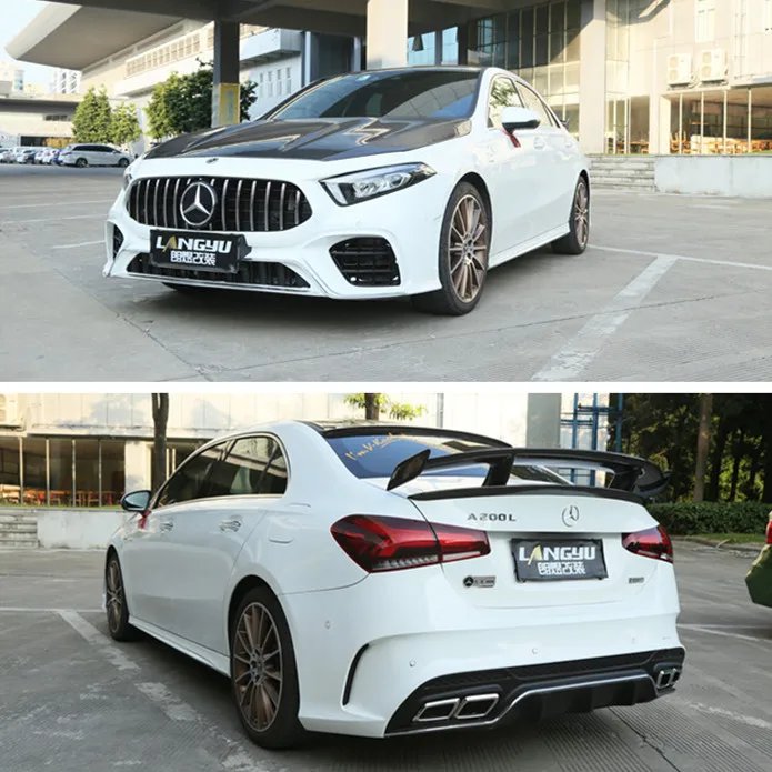 

Подходит для Mercedes W177 Benz A-level Upgrade Amg Gt Surround передняя панель, средняя сетка, крышка из углеродного волокна, задняя губа