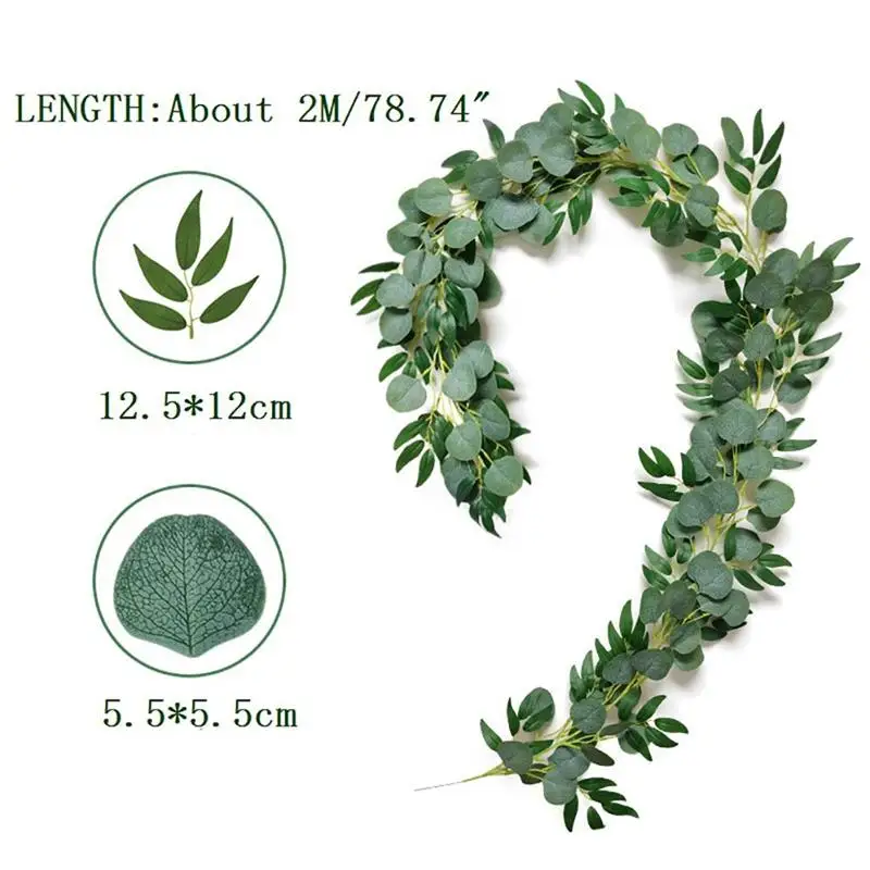 Имитация эвкалипта ивы листья из ротанга Водонепроницаемая искусственная