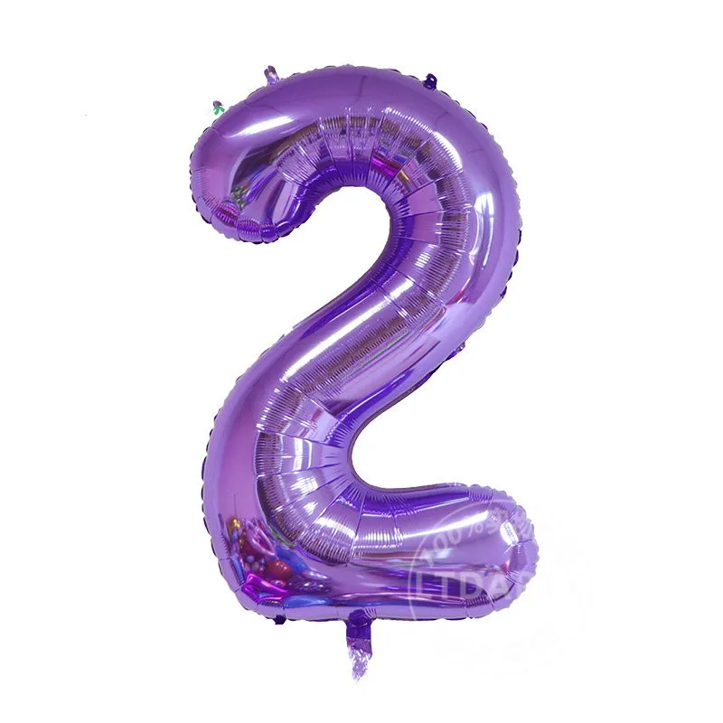 Baby shower 1 шт 16/32/40 '', красный, фиолетовый, зеленый, светло-зеленый, большой 2nd алюминиевой фольги воздушный шар с гелием гигантский номер День рождения украшения - Цвет: as picture