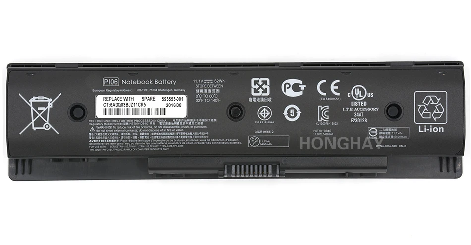 Honghay PI06 62Wh аккумуляторная батареядля ноутбука hp Pavilion14 15t ENVY 17Z UB4N HSTNN-DB4O TPN-Q117 TPN-Q118 TPN-Q119 TPN-Q120 TPN-Q121