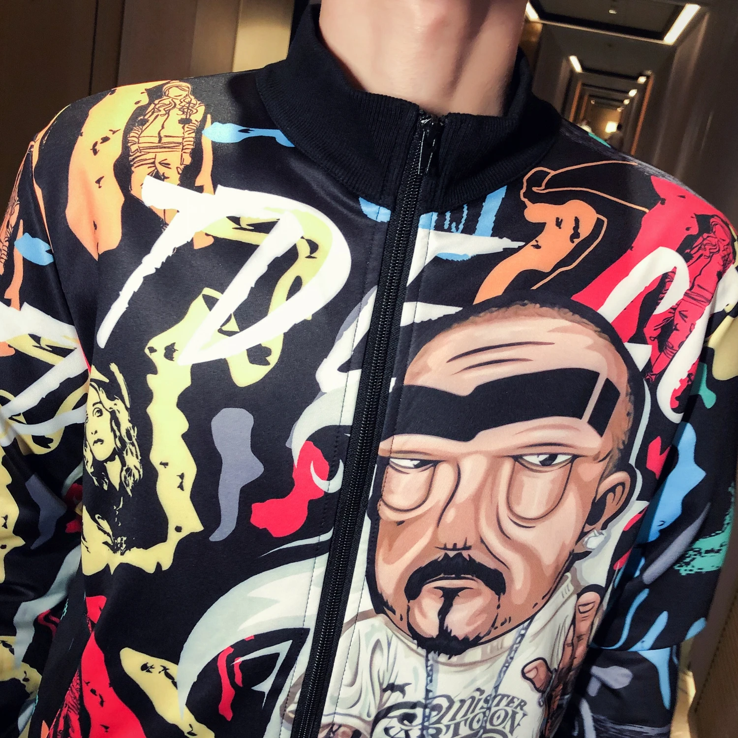 Elastic Waist Pants Men's Floral Sets Fashion Jacket+Pants Men 2 Pieces Slim Fit Casual Tracksuit Clothing High Quality | Мужская