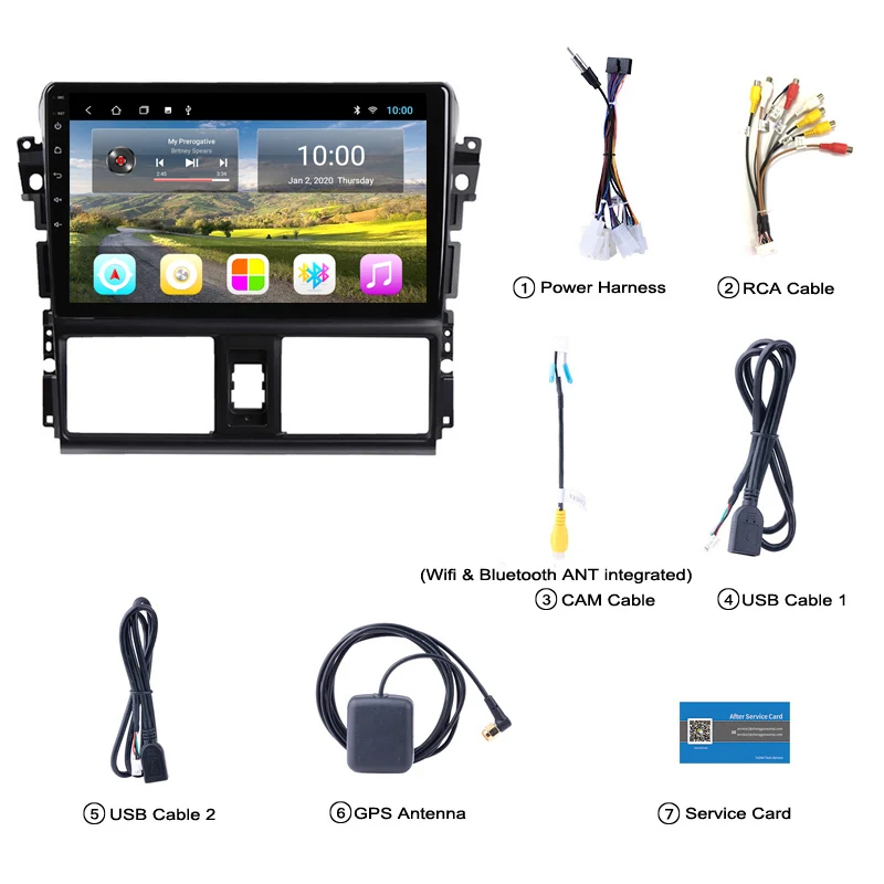 

2G RAM 10.1inch Android 10 Car GPS for Toyota vios 2014-2016 Navigation System Stereo Audio Radio Video Bluetooth
