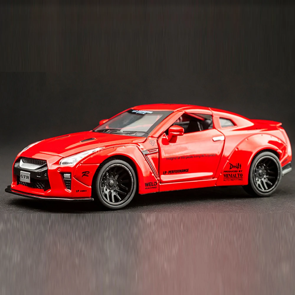 

1:32 Nissan GTR Alloy Car Model Pull-back Light Chidlren Car Toys Diecasts & Toy Vehicles Car Model Miniature Scale Model Car