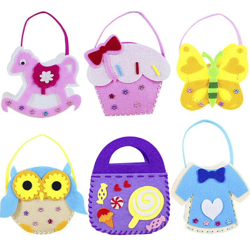 DIY Аппликация на сумку детские игрушки Монтессори ручной работы Нетканая ткань