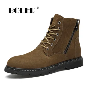 Мужские ботинки из натуральной кожи; Уличная обувь; Сезон осень-зима; Мужские теплые плюшевые ботильоны на меху; Мужская обувь; Zapatos Hombre