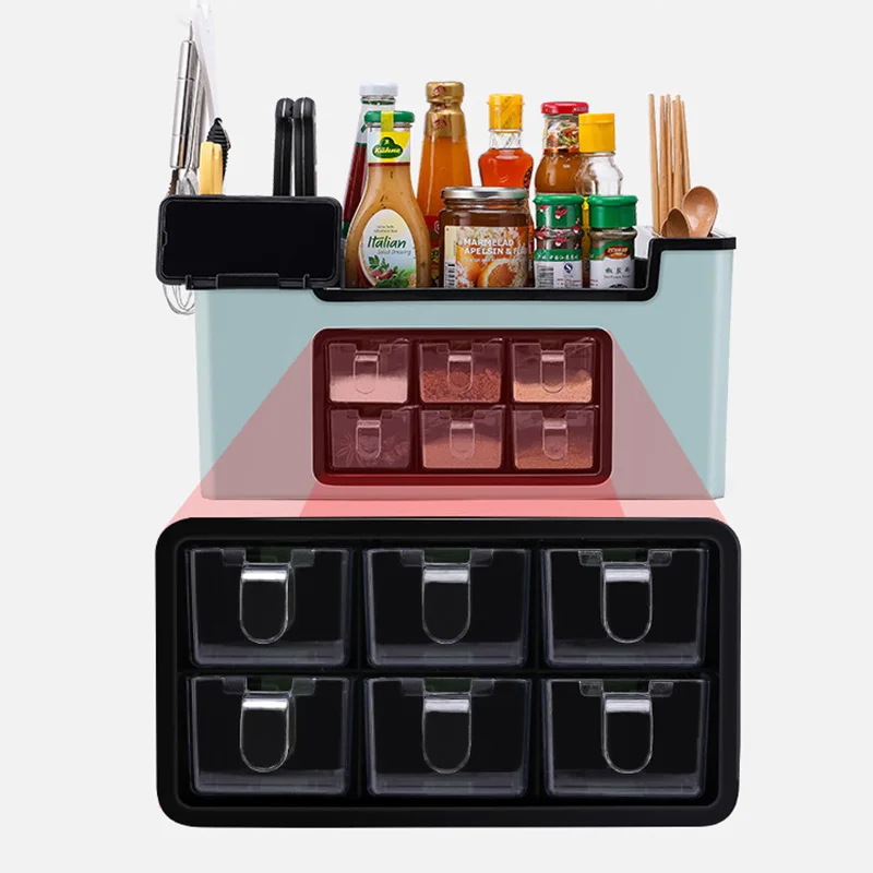 1 Set Kitchen Tools Condiment Bottles Storage Holders Supplies Multifunction Seasoning Box Rack | Дом и сад