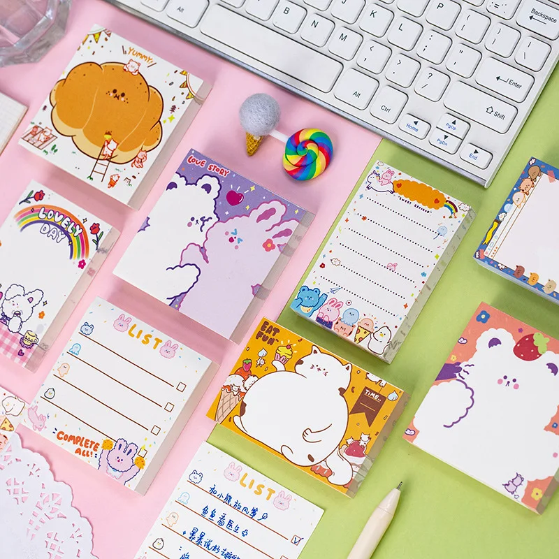 

100 Sheets Cute Pet Party Series Notepad Memo Pad School Supplies Paper Stationary Office Decoration Accessories