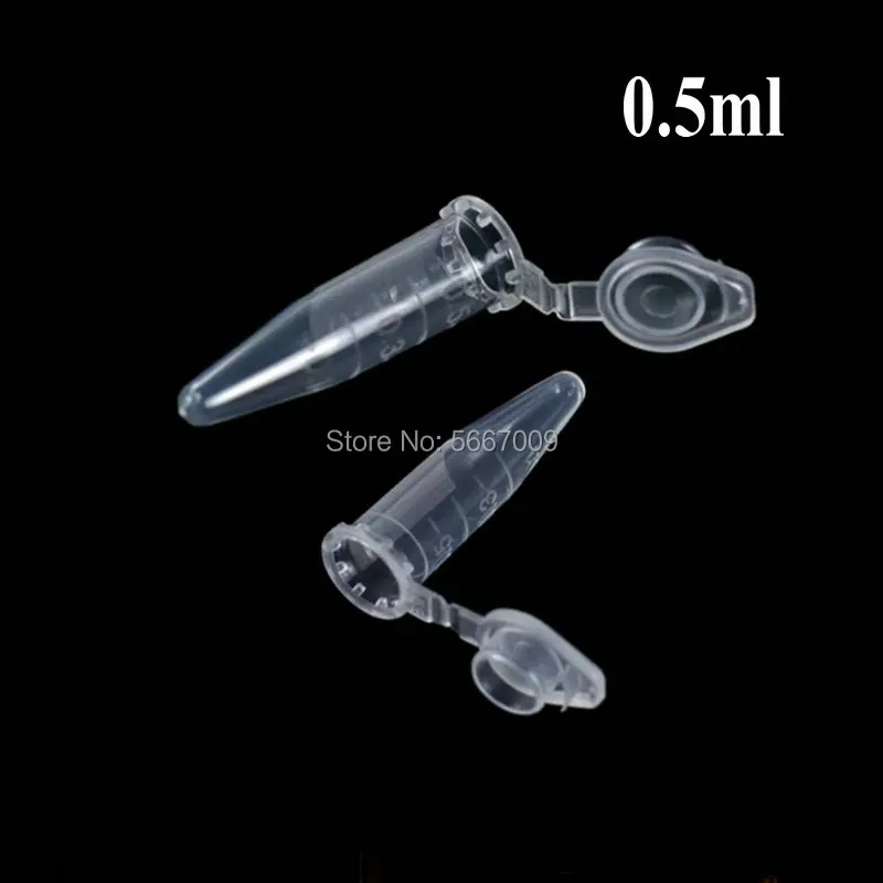 

1000pcs/lot 0.5ml Affordable Laboratory Clear Mark Printed V-shape Scaled Plastic Centrifuge Tube