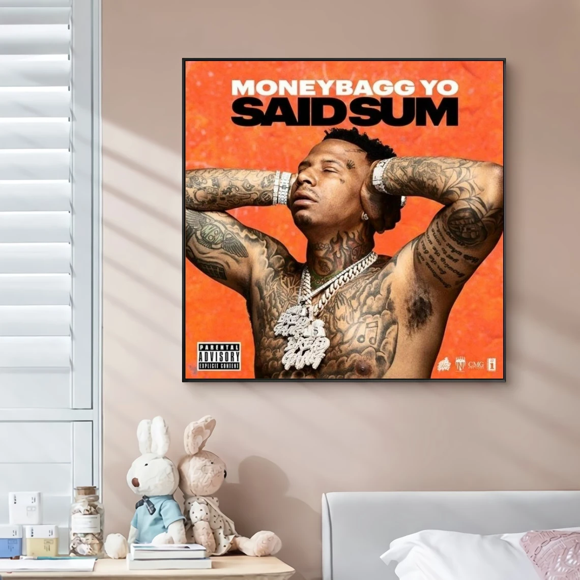 De Mario белый rapper Moneybagg музыкальный альбом Обложка холст постер Рэп звезда поп рок