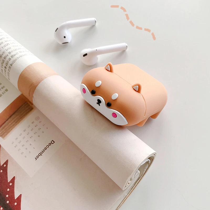 Чехол для AirPods 1 2 силиконовый мягкий защитный чехол наушников с изображением