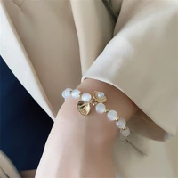 south korea wind pure and fresh transparent pearl cat eye bracelet fashion sweet metal texture fashionable hand ornaments