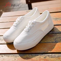 2022 new spring lace up white shoes woman casual women shoes sneakers fashion leather solid color female shoes canvas shoes