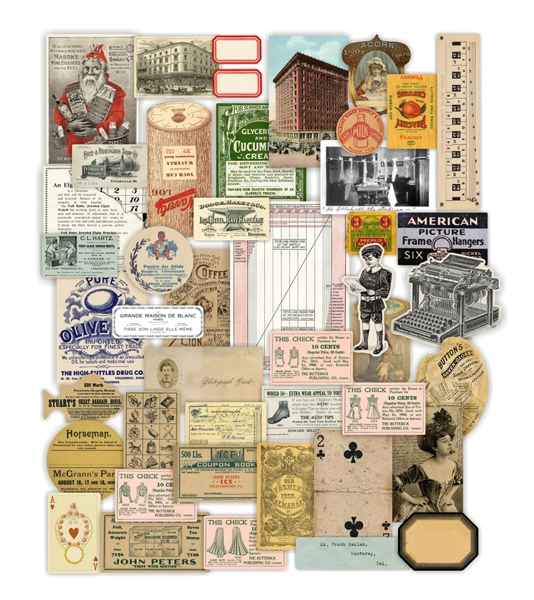 

45Pcs/Pack Vintage Poster Label Notes Sticker DIY Craft Scrapbooking Album Junk Journal Planner Decorative Stickers