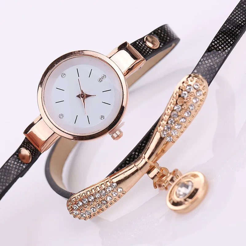 Fashion Casual Women Watches Bracelet Watch Women Relogio Leather Rhinestone Analog Quartz Wrist Watch Clock Female Montre